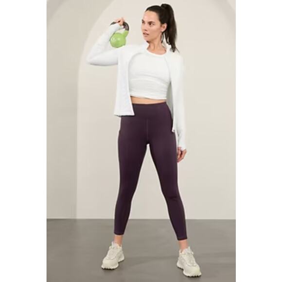 Athleta Purple Fleece Lined Leggings - Picture 2 of 2